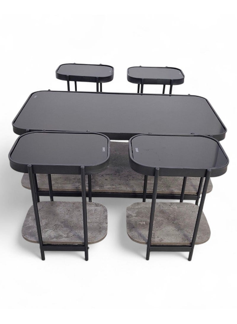 Concent 5-piece Dorn service table set, with glass top transparent - Image 2